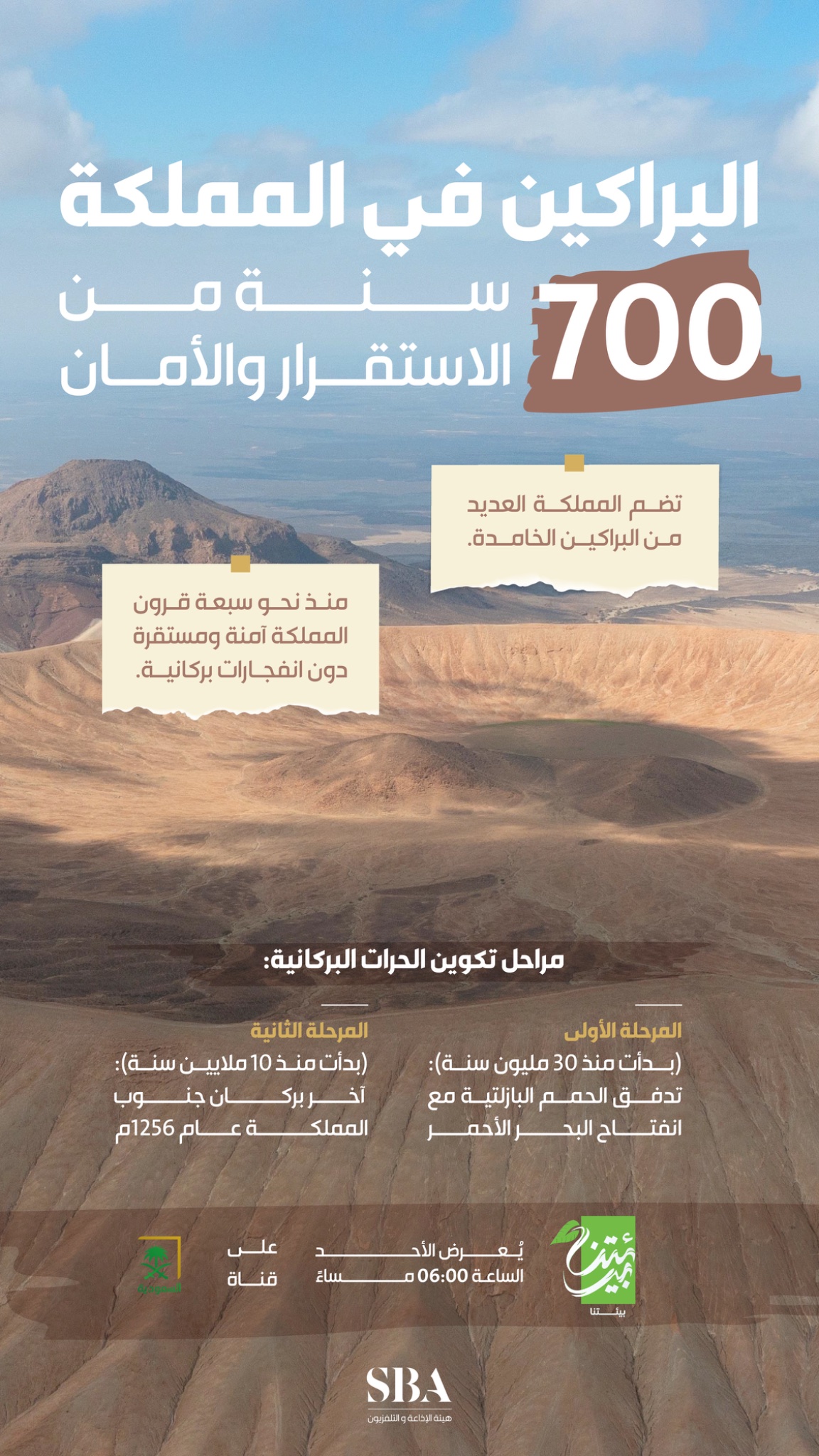 البراكين في المملكة؛ 700 عام من الاستقرار والأمان.